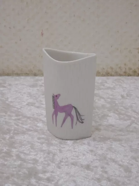 Rosenthal Porcelana Florero Diseño Inca Caballo - Coloreado a Mano - 9CM-