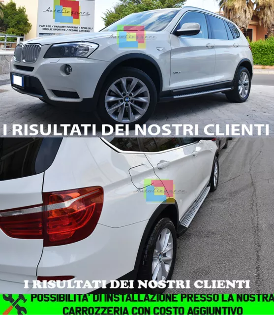 Pedane Laterali Design M Per Bmw X3 F25 2010+ Sottoporta In Alluminio / Abs .-