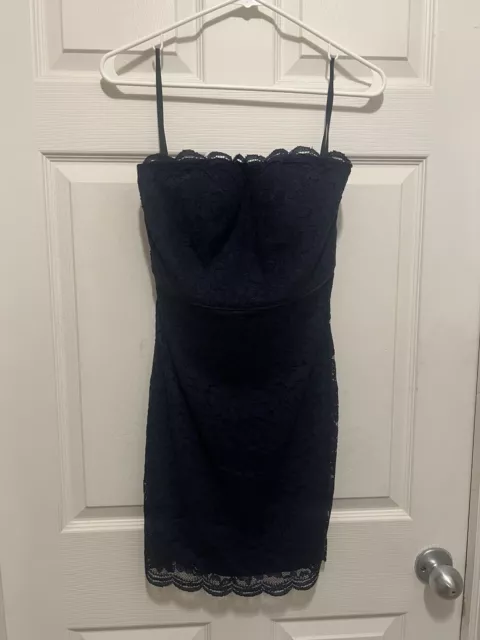 Diane Von Furstenberg Walker Lace Tube Dress Navy Size 4