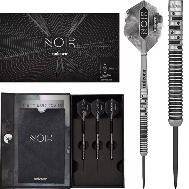 Unicorn Gary Anderson Darts Set Noir Phase 5 21g - 25g Black World Champion