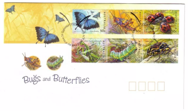 2003 FDC. Australia. Bugs & Butterflies. PictPMK "CANBERRA"