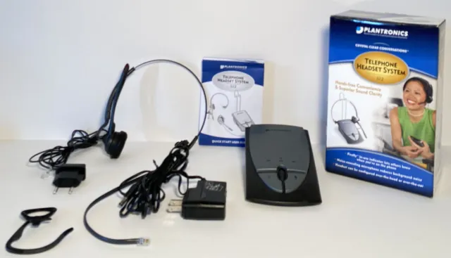 Plantronics Telephone Headset System S12 Noise Cancel Over Head Ear NOT TESTED