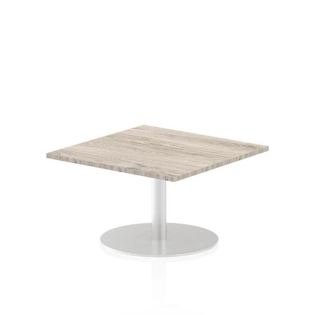 Dynamic Italia 800Mm Poseur Square Table Grey Oak Top 475Mm High Leg ITL0333