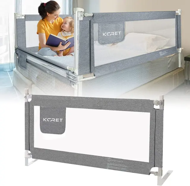 KCRET Bed Rail for Toddlers,Upgraded 78.7&#x201C;&#xD7;30&#x201D;, Grey