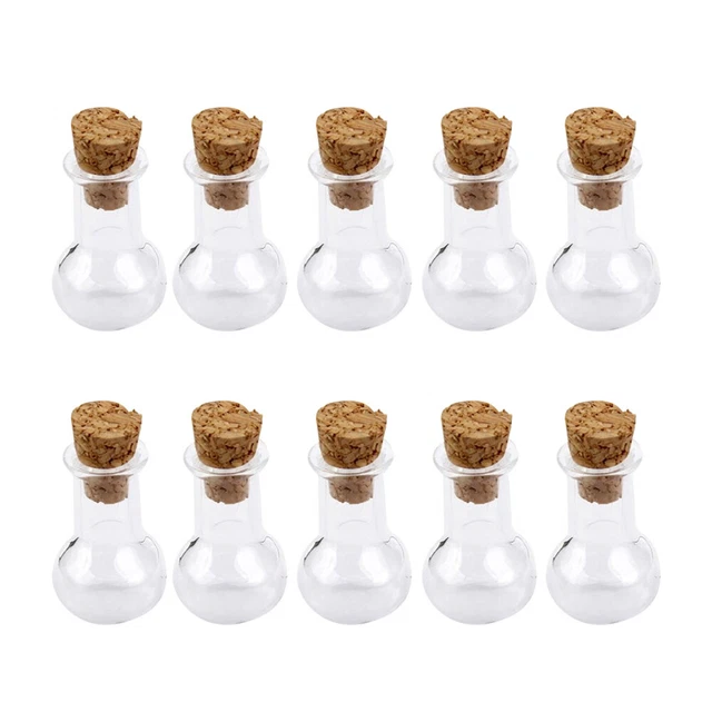 10 Pcs Mini Bouteilles De Liège En Verre Meubles Maison Miniature Artisanale