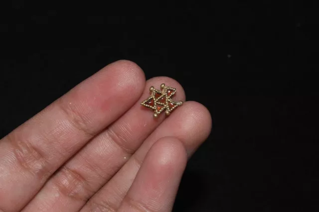 Authentic Ancient Roman Gold Ornament with Garnet Inlay Circa 1st Century AD 3