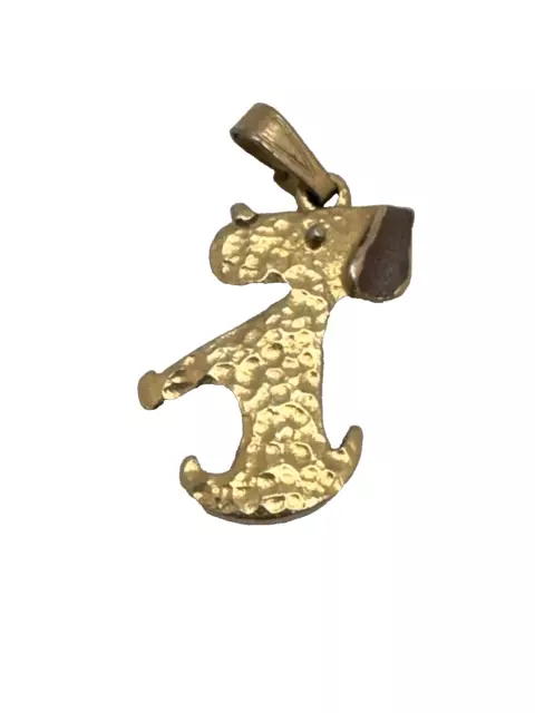 Vintage Poodle Dog Charm  Gold Tone Pendant Estate Toy French Standard Show Cut