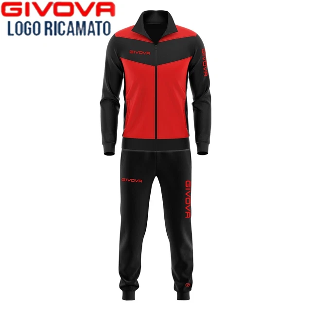 Tuta Uomo Donna Givova Fitness Allenamento Sport Pantalone Giacca Nero S M L XL