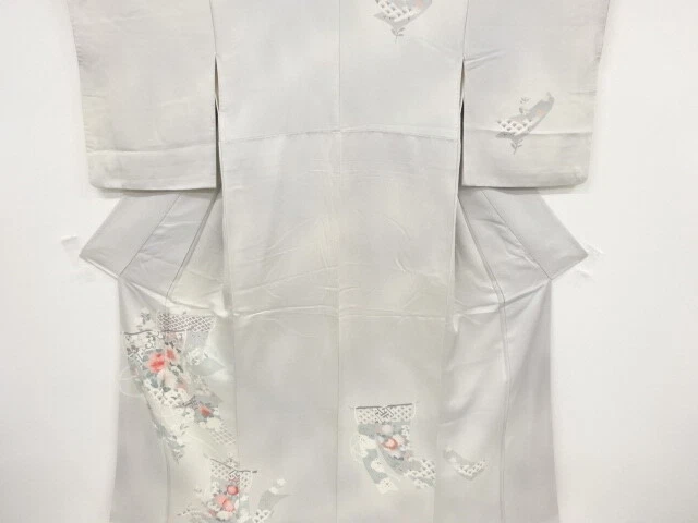 37447# Japanese Kimono / Antique Haori / Screen With Flower