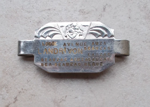 Ancienne plaque vélo Identification metal vélocipèdes bicyclette Ancienne plaque vélo Identification metal vélocipèdes bicyclette