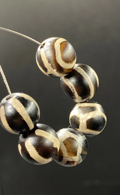 Ancient South East Asia Pyu Period Burma Old Phum Dzi Agate Jewelry Beads Lot 9