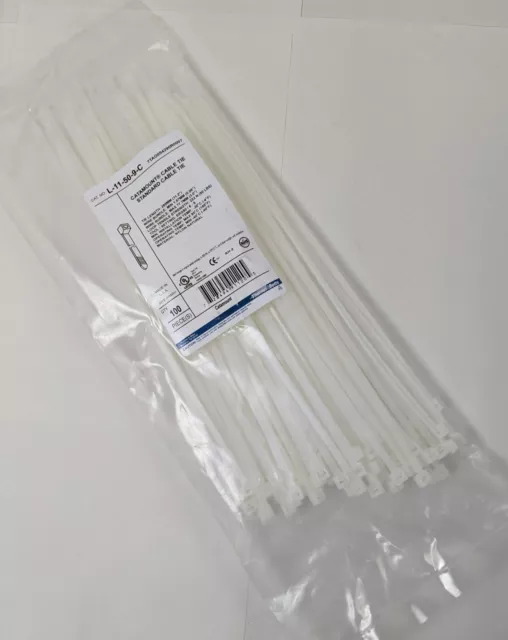 100 Thomas & Betts Catamount Cable Ties 11.2" 285mm 50lb Nylon 6/6 L-11-50-9-C