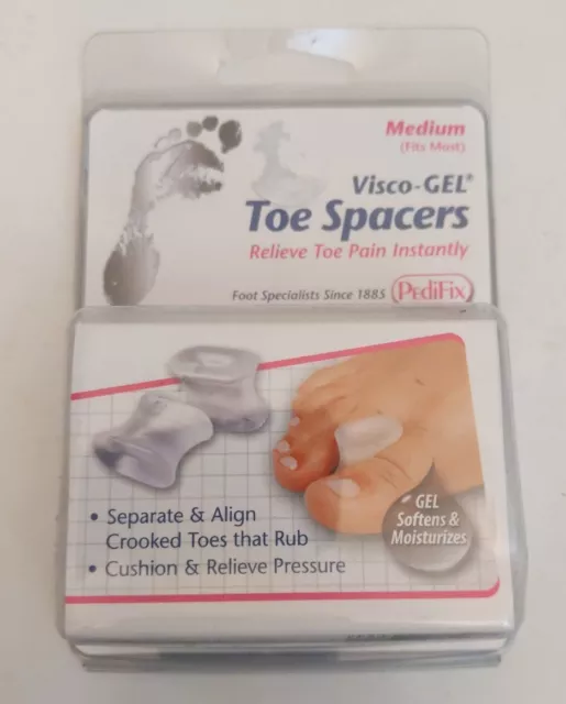 PediFix Visco-GEL Toe Spacers Relieve Toe Pain Instantly Fits Most Medium Size