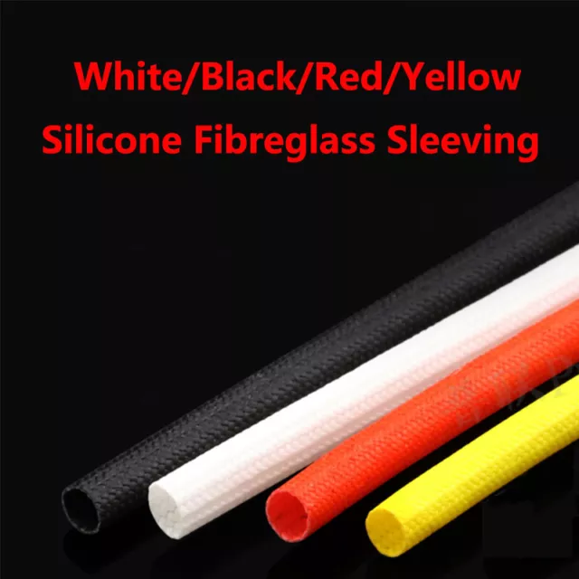 Ø1~25  Silicone Fiber Glass Tube Wire Cable Insulating High Temp Sleeve  4-Color
