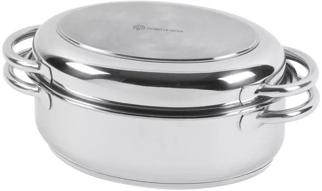 Schulte-Ufer Multi Bräter 30 cm Edelstahl mit Deckel induktionsgeeignet ofenfest