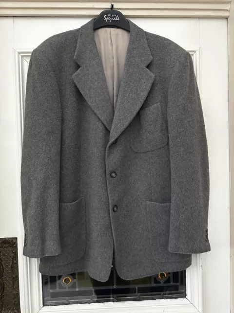 Lanvin Paris Single Breasted Wool Blend Vintage Jacket EU 56 Chest 48 Inches