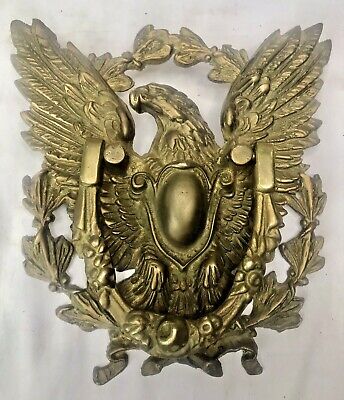Antique Victorian Solid Brass Hand Forged Patriotic American  Eagle Door Knocker