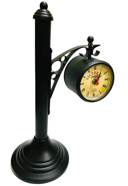 Antiguo reloj de tren náutico de doble cara de la estación Victoria decoración reloj de mesa
