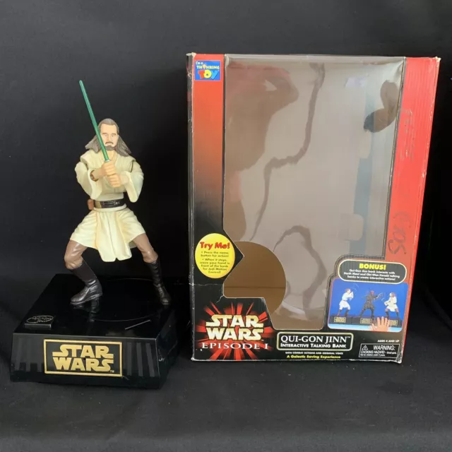 Thinkway Toys Star Wars Episode 1 Qui-Gon Jinn Interactive Talking Bank