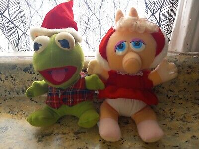 Vtg Mcdonalds Baby Miss Piggy & Kermit Plush Doll Muppet Babies 1987 Christmas