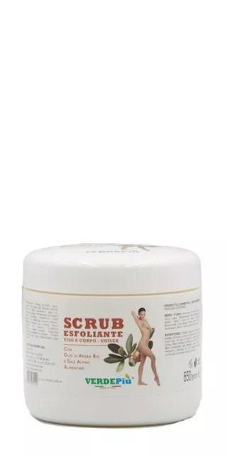 SCRUB ESFOLIANTE VISO e CORPO UNISEX - CON OLIO DI ARGAN BIO E SALE ALPINO ALIME