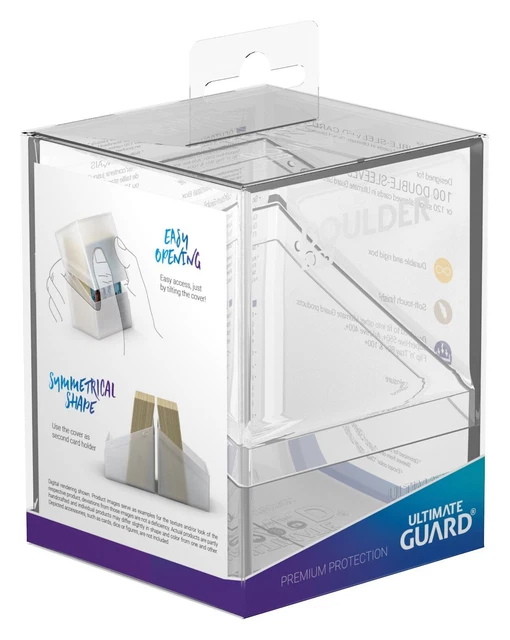 Ultimate Guard Boulder 100+ Deck Case Crystal CLEAR Holds Double Sleeved Cards