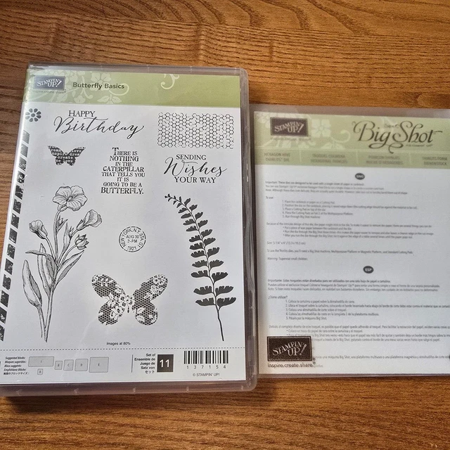 STAMPIN' UP! BUTTERFLY Basics Photopolymer Stamp Set & Coord Dies $12. ...
