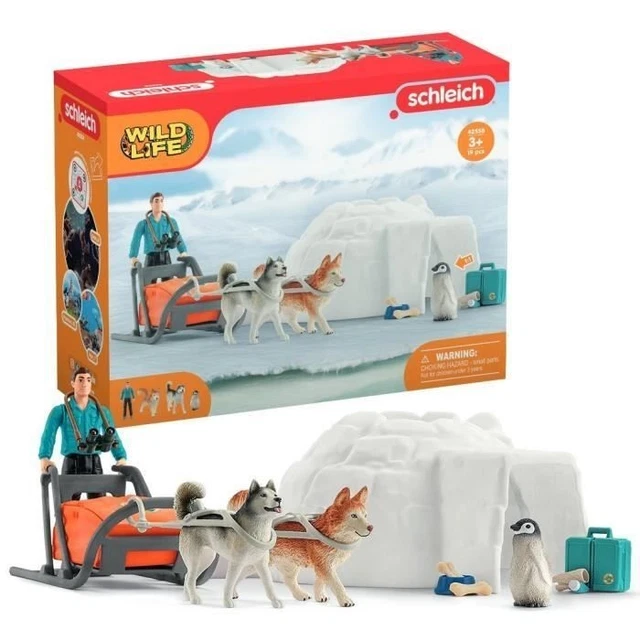 Schleich Wild Life Coffret 4 Animaux Sauvages - Zèbre, Lion, Éléphanteau Et Chimpanzé - Figurines Réalistes Pour Enfants Dès 3 Ans