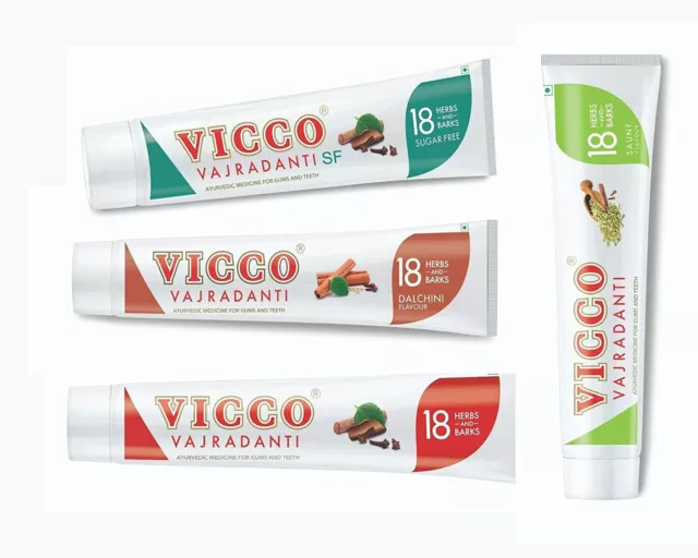 Vicco Vajradanti Toothpaste Herbal Ayurvedic Gums Teeth Saunf Dalchini SF Vegan