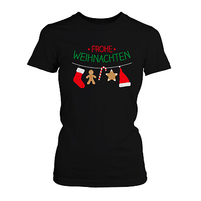 Frohe Weihnachten Damen T-Shirt Weihnachtsgeschenk Nikolaus Geschenk Idee Neu