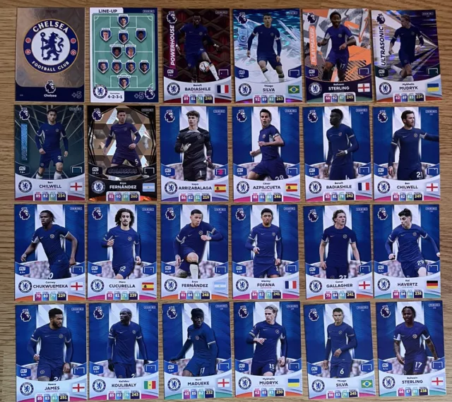 ADRENALYN XL PREMIER League 2023 2024 23 24 Chelsea Team Cards X 24 4.