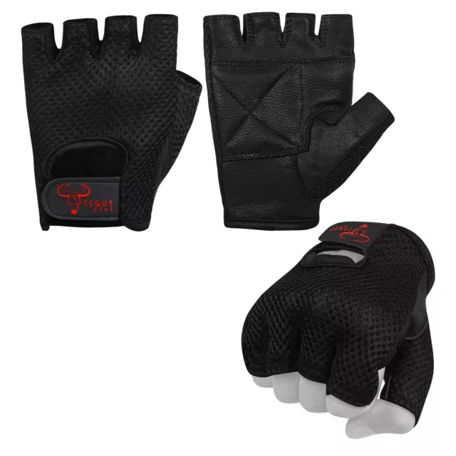 Men Workout Leather Gym Gloves Weightlifting Padded Gloves Fitness Gloves TG