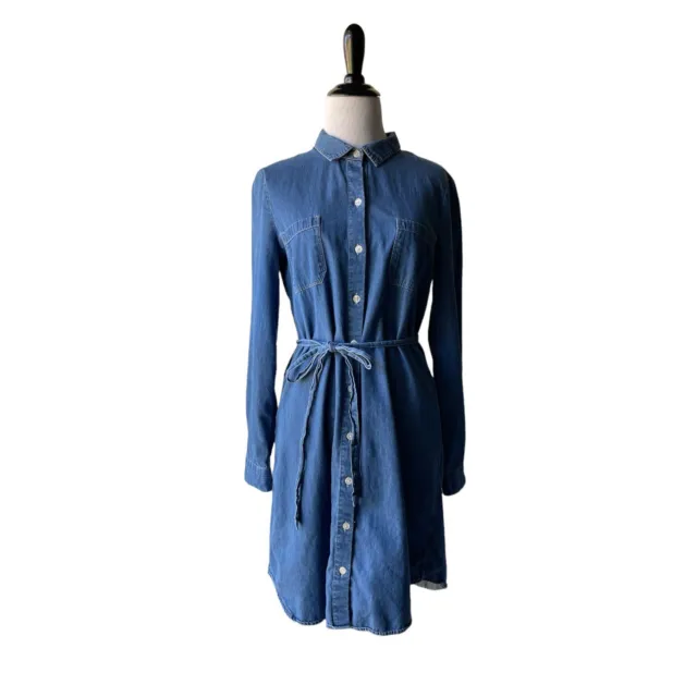 Old Navy Women’s Small Shirt Dress Chambray Denim Blue