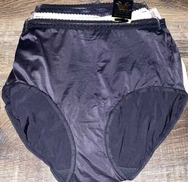 3-PAIR VINTAGE FULL Brief Nylon Panties; Double Layer Nylon Crotch $25.50 -  PicClick