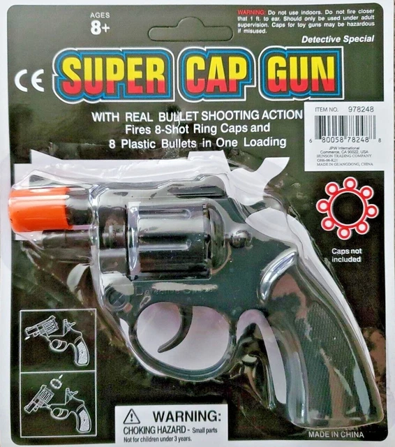 SUPER CAP TOY Gun DETECTIVE SPECIAL Revolver 8 Shot Ring Caps Pistol