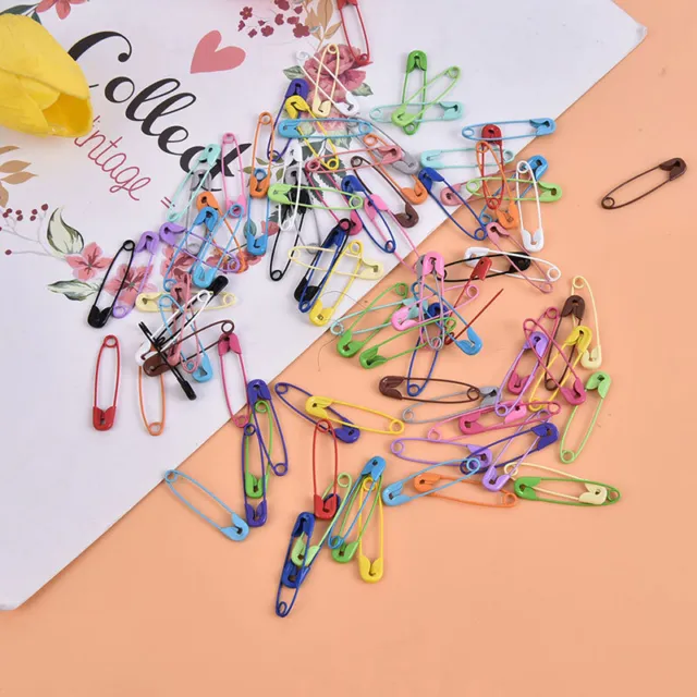 100pcs Colorful Safety Pins Sewing Stainless Steel Needles Brooch Accessories