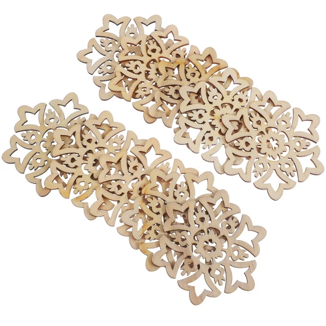 10 stücke 8 * 8 cm Weihnachten Hängende Ornamente Dekoration Holz Hohl