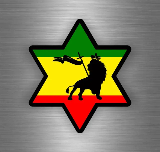 Sticker Car Rasta Reggae Love Lion Flag Jamaica ref11