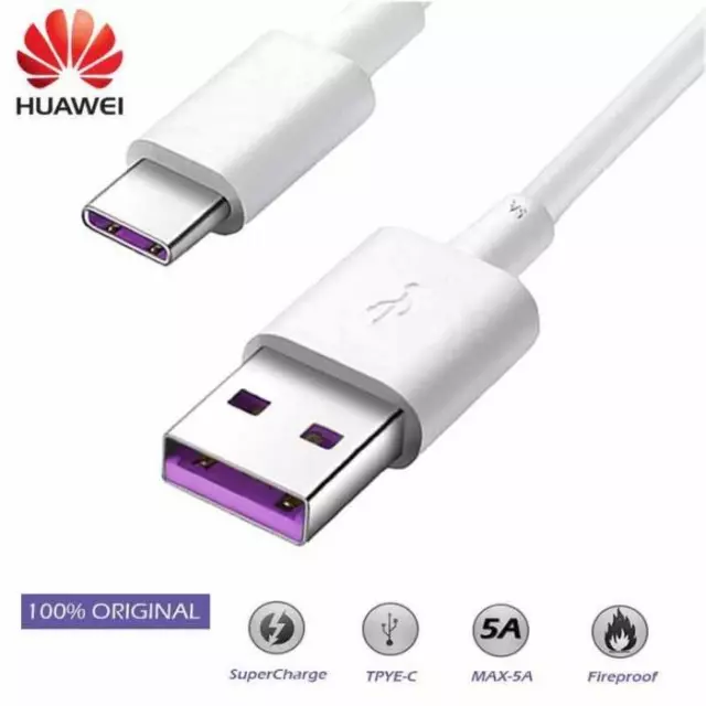 Original Huawei Cable Cordon USB Type C Chargeur Super Rapide 5A SuperCable Fast