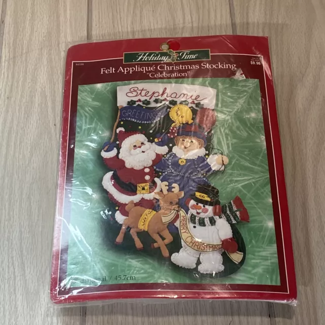 BUCILLA 18" Handmade Felt Christmas Stocking - CELEBRATION - NEW!!!
