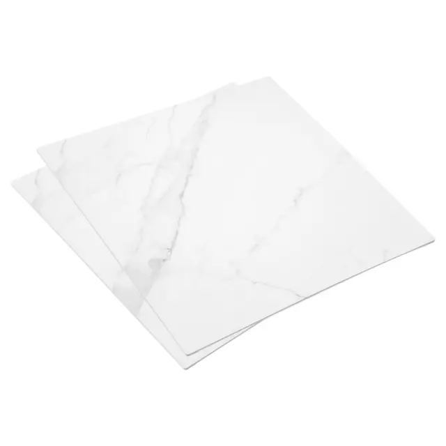 24x24" PVC Foam Board Backdrop, 2 Pack 5mm Thickness, White Marble Texture