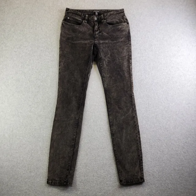 Eileen Fisher Jeans Womens 2 Gray Mineral Bronze Velveteen Skinny Leg Acid Wash