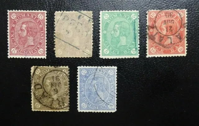 Rumänien Mi 76-82 , Sc 94-100 , König Karl I , Gestempelt , Unvollständig