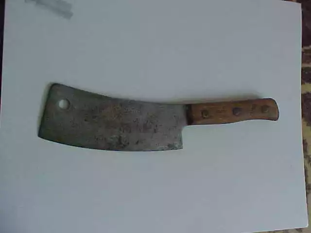 Old Primitive Meat Cleaver Chopper Knife Butcher Iron Cutting Tool Youngstown