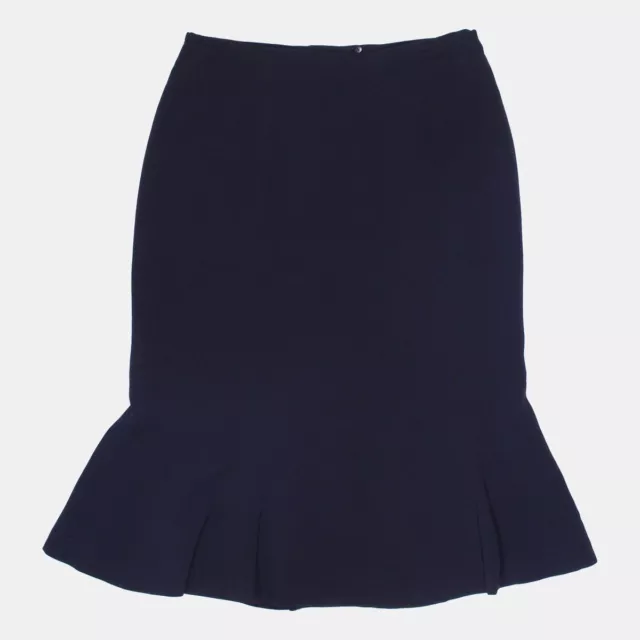 Jaeger Skirt / Size 12 / Knee Length / Womens / Navy / Polyester