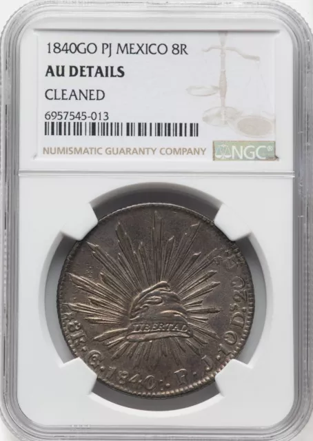 Mexico 1840 GO PJ 8 Reales - NGC AU Details - LOOKS MUCH BETTER!