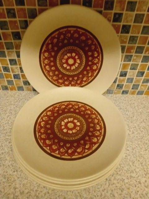 Lord Nelson Pottery 5 X Dinner Plates Jewel Song Geometric Flower Design