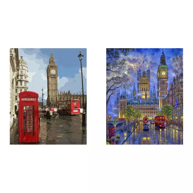 Paint By Numbers Kit On Canvas DIY Oil Art Big Ben Home Wall Decor 40x50cm