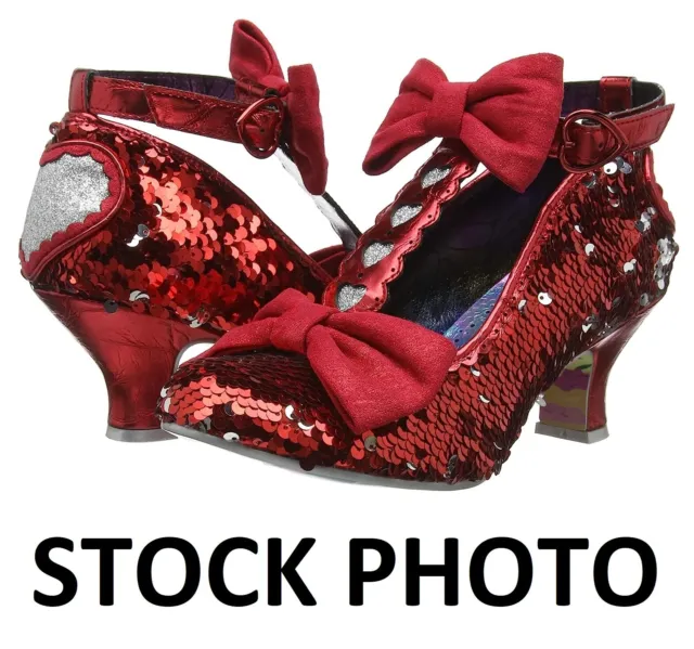 Irregular Choice Total Freedom Red Heart Heels Shoes 4136-58A SIZE US 6.5 EU 37