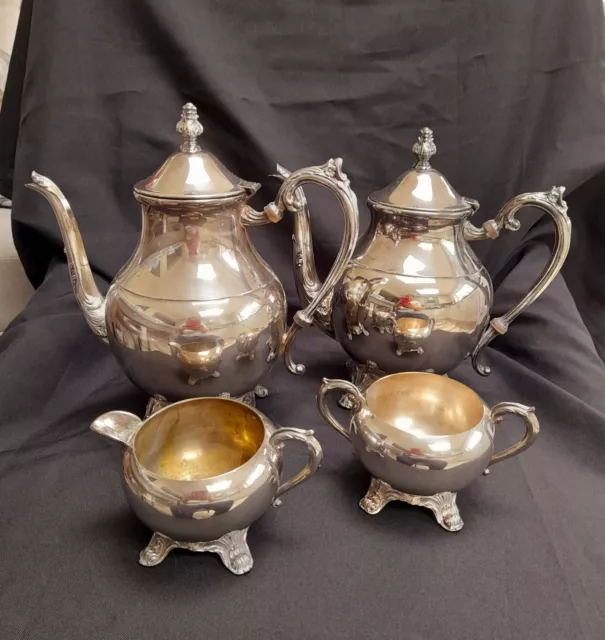 Antique Victorian F B Rogers silverplate tea set C 1883 4 piece USA